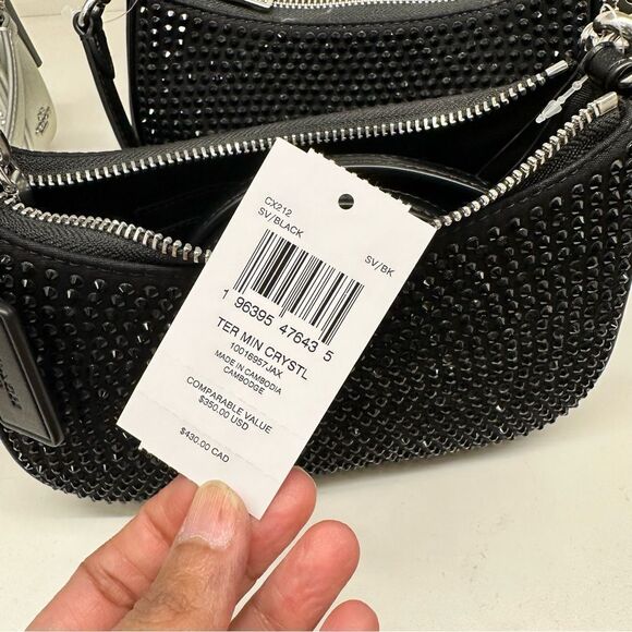 NWT ❤️❤️ LAST ONE ❤️ Coach Teri Mini Crossbody Bag Crystal Black Purse satchel - Picture 6 of 15